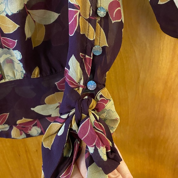 Anthropologie Moulinette Soeurs Top Floral Silk 4 - Picture 4 of 10